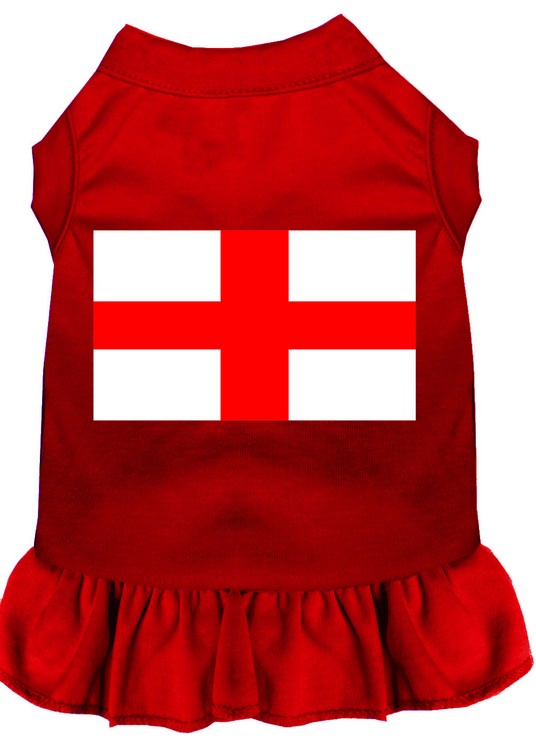 St Georges Cross Screen Print Dress Red XS